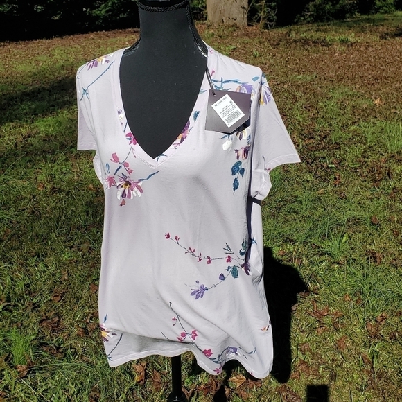 NWT AVA & VIV Purple V neck T-shirt - Picture 2 of 10